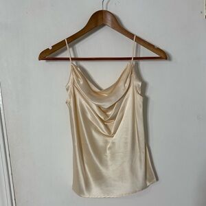 Vintage Cream 100% Silk Cowl Neck Top Silk Studio by Claude Bennett